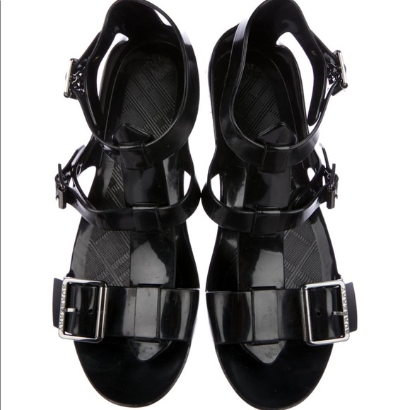 burberry sandals silver